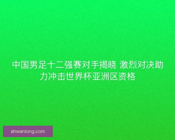 中国男足十二强赛对手揭晓 激烈对决助力冲击世界杯亚洲区资格