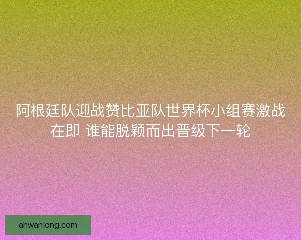 阿根廷队迎战赞比亚队世界杯小组赛激战在即 谁能脱颖而出晋级下一轮