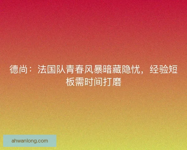 德尚：法国队青春风暴暗藏隐忧，经验短板需时间打磨